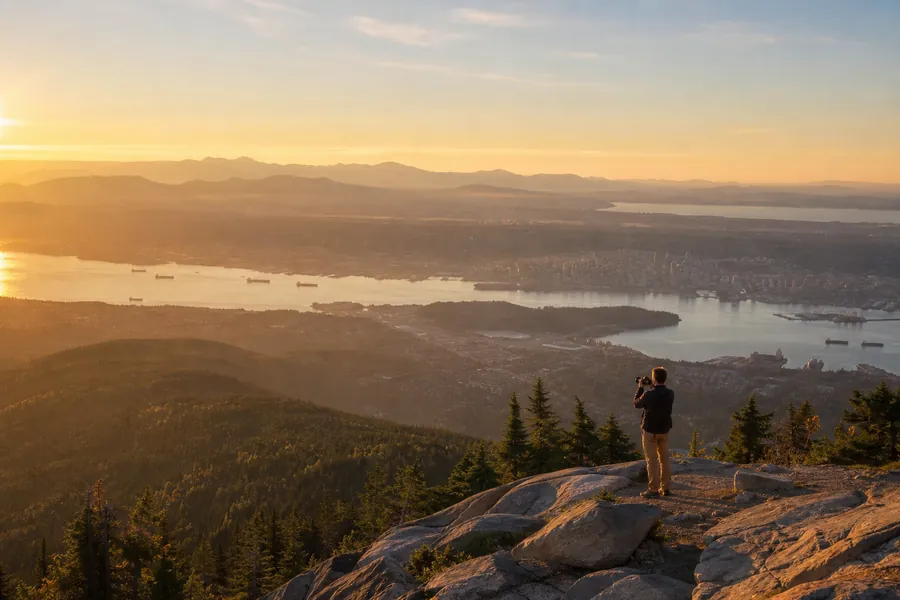 Late afternoon light above Vancouver