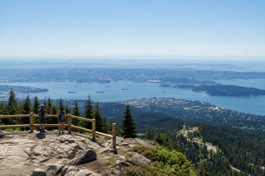 Scenic viewpoint overlooking Vancouver and the ocean